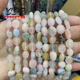 8-10mm 6-8mm Morganite Stone Beads for Jewelry Making
