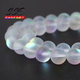 Austria Crystal Matte Moon Stone Beads 15'' DIY Bracelet Accessories