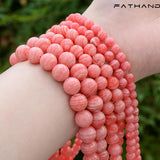 Red Striped Rhodochrosite Bead Silk Agates Round Spacer Bead