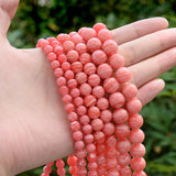 Red Striped Rhodochrosite Bead Silk Agates Round Spacer Bead