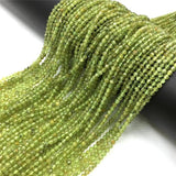 Peridot Beads Tiny Faceted 2 3MM Natural Stone Loose Beads (38CM)