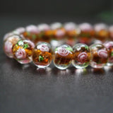 20Pcs 10mm*8mm Lampwork Glass Flower Abacus Beads Brown