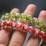 20Pcs 10mm*8mm Lampwork Glass Flower Abacus Beads Brown