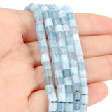 Aquamarine Gemstone Tube Beads 4x4mm for DIY Jewelry Making