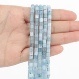 Aquamarine Gemstone Tube Beads 4x4mm for DIY Jewelry Making