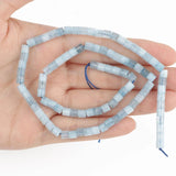 Aquamarine Gemstone Tube Beads 4x4mm for DIY Jewelry Making
