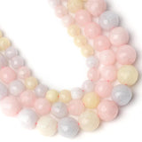 Faceted Morganite Stone Beads 15'' Round Spacer for DIY Jewelry Making
