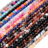 8mm Dragon Vein Agate Faceted Beads Morganite Charms