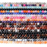 8mm Dragon Vein Agate Faceted Beads Morganite Charms