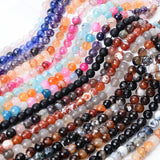 8mm Dragon Vein Agate Faceted Beads Morganite Charms