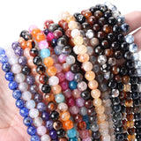 8mm Dragon Vein Agate Faceted Beads Morganite Charms