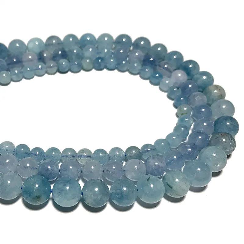 Aquamarine Round Stone Beads 6/8/10MM