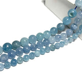 Aquamarine Round Stone Beads 6/8/10MM