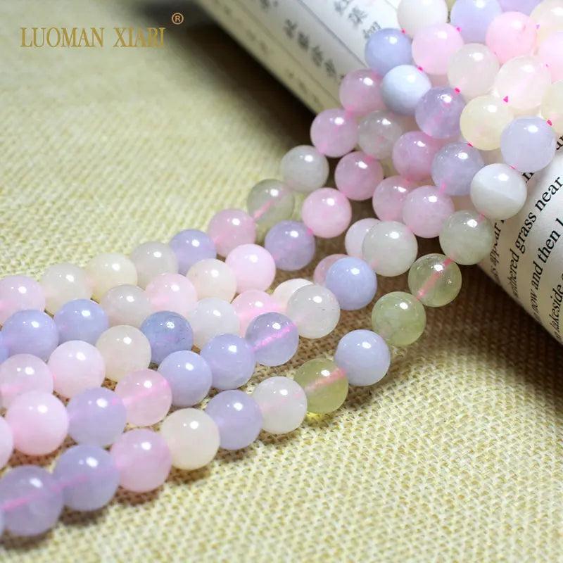 Morganite Round Stone Beads Chalcedony 6/8/10mm 15''