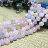 Morganite Round Stone Beads Chalcedony 6/8/10mm 15''