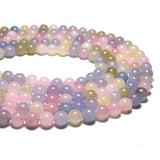 Morganite Round Stone Beads Chalcedony 6/8/10mm 15''