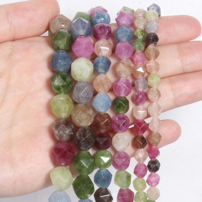 Colorful Tourmaline Beads 6/8/10mm Natural Stone Jewelry Making DIY