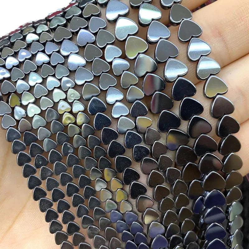 Hematite Geometric Love Shape Spacer Beads 4/6/8/10mm