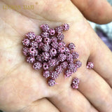 50PCS 4mm Rhinestone Clay Round Spacer Beads for Jewelry Making DIY