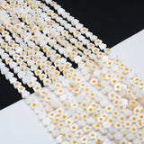 Natural Freshwater Shell Yellow Flower Beads 6-10mm DIY Charm Jewelry