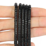 4x2mm Black Agates Spacer Beads for Jewelry Making