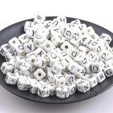 Alphabet Cube Ceramic Beads for Jewelry Making 8mm 20pcs YKL0355