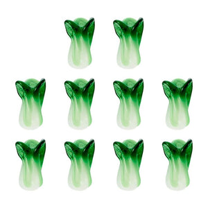 10pcs Chinese Cabbage Lampwork Beads for Jewelry Making DIY 19~21x12~14mm