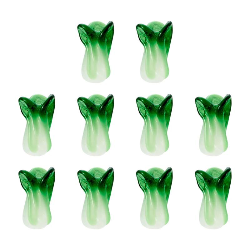 10pcs Chinese Cabbage Lampwork Beads for Jewelry Making DIY 19~21x12~14mm