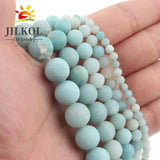 Matte River Amazonite Beads 4-12mm Natural Stones Round Loose Beads