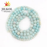 Matte River Amazonite Beads 4-12mm Natural Stones Round Loose Beads