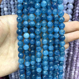 Faceted Apatite Jades Natural Stone Round Spacer Beads 6/8/10mm