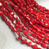 Natural Red Coral Loose Beads for DIY Jewelry Making 15''