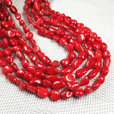 Natural Red Coral Loose Beads for DIY Jewelry Making 15''