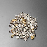50pcs Tibetan Silver Tube Cube Flower Spacer Beads DIY Jewelry Making