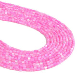 3mm Hot Pink Shell Cylindrical Beads Mother of Pearl for Jewelry Making