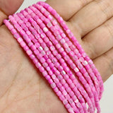 3mm Hot Pink Shell Cylindrical Beads Mother of Pearl for Jewelry Making