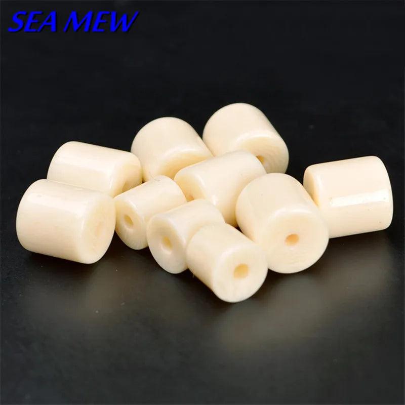 100PCS Ivory Cylinder Barrel Spacer Bead for Jewelry Making 6mm/8mm 1.6mm Hole