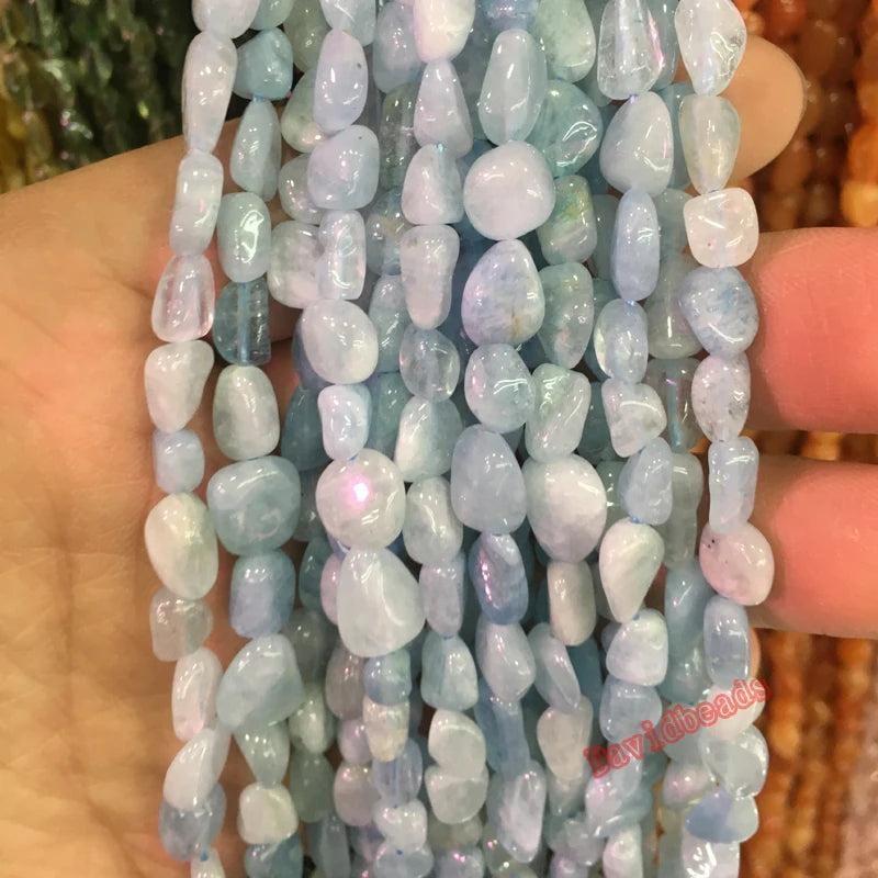 6-8mm Angelite Irregular Stone Beads for Jewelry Making