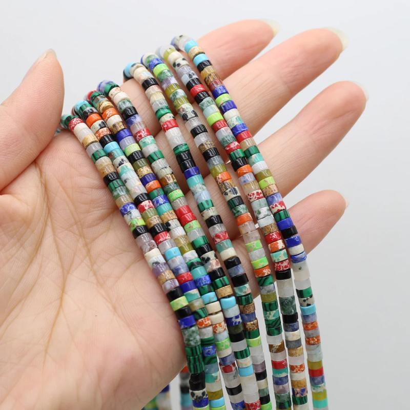 2x4mm Faceted Multicolor Stone Beads for Jewelry Making DIY