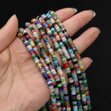 2x4mm Faceted Multicolor Stone Beads for Jewelry Making DIY