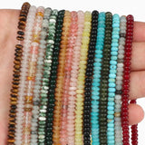 5x2mm Natural Stone Rondelle Bead Quartz Turquoise Agate Flat Disc Abacus