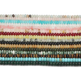 5x2mm Natural Stone Rondelle Bead Quartz Turquoise Agate Flat Disc Abacus
