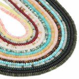 5x2mm Natural Stone Rondelle Bead Quartz Turquoise Agate Flat Disc Abacus