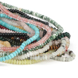 5x2mm Natural Stone Rondelle Bead Quartz Turquoise Agate Flat Disc Abacus