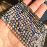 Sapphire Beads Natural Stone 2-4mm Round Loose Spacer Waist Beads DIY