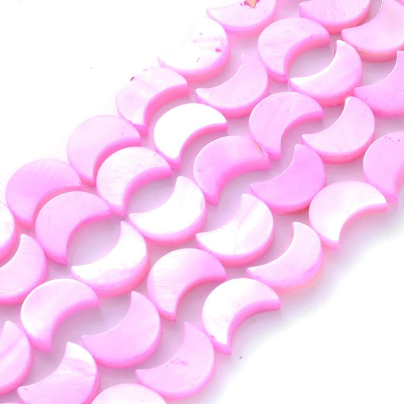 30-34pcs 8x11mm Mix Moon Shell Beads Natural Spacer Beads for DIY Jewelry