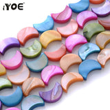 30-34pcs 8x11mm Mix Moon Shell Beads Natural Spacer Beads for DIY Jewelry