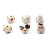 12 Constellations Chinese Ceramic Beads Square Spacer Porcelain Loose Beads