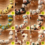 12 Constellations Chinese Ceramic Beads Square Spacer Porcelain Loose Beads