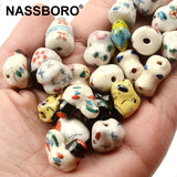 12 Constellations Chinese Ceramic Beads Square Spacer Porcelain Loose Beads